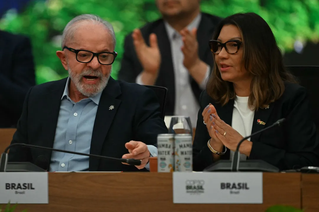 O presidente do Brasil Lula e a primeira-dama Janja