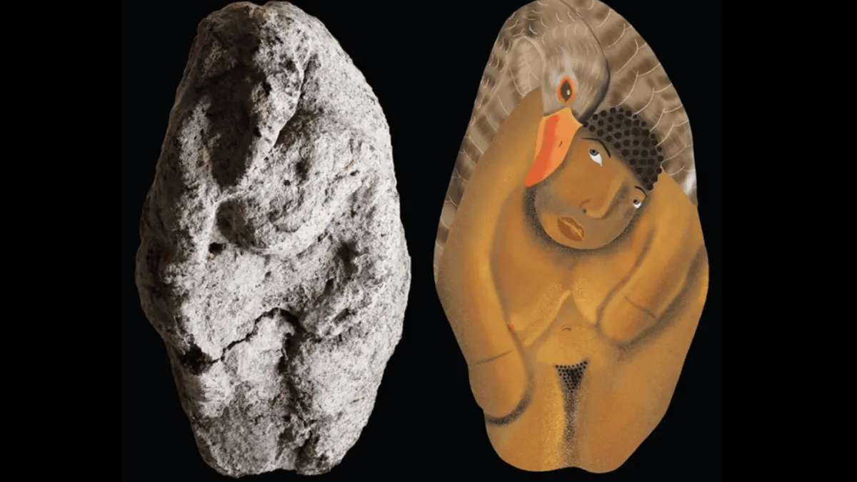 Com apenas 3,7 cm de altura, a estatueta foi modelada em argila local