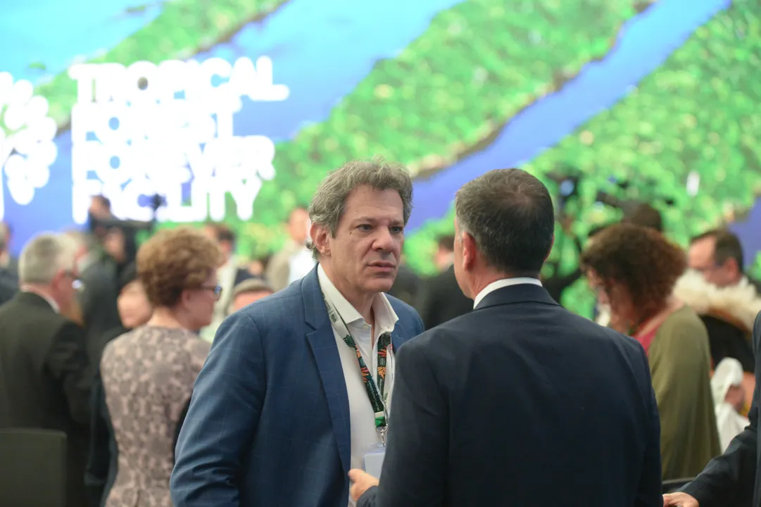 Fernando Haddad durante agenda na COP30, em Belém