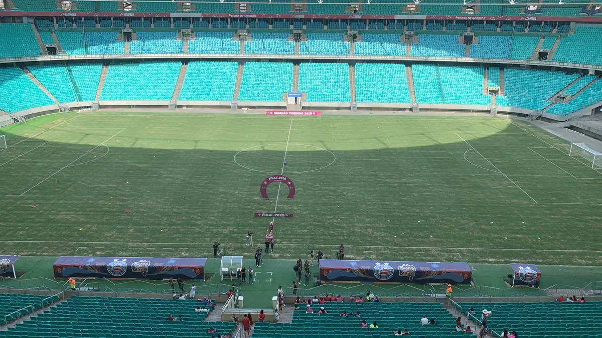 Arena Fonte Nova explica aparência do gramado antes do Ba-Vi Feminino