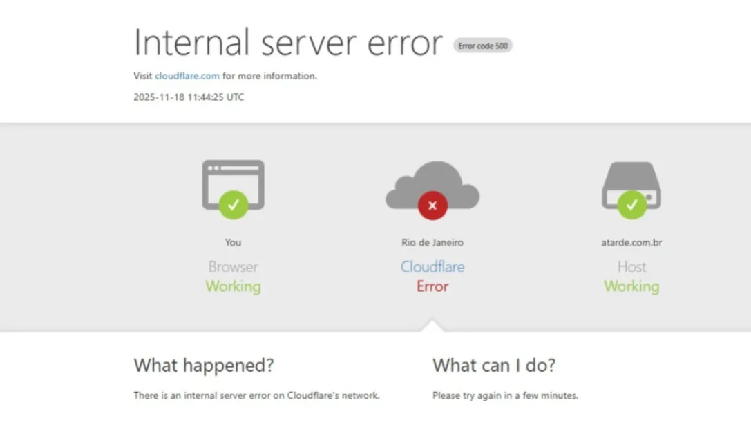 Imagem ilustrativa da imagem Fora do ar: instabilidade global derruba sites nesta terça-feira