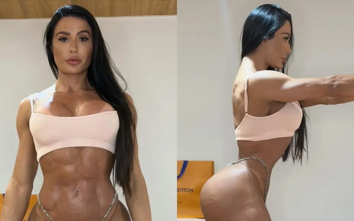 A famosa fez um tour por seu corpo