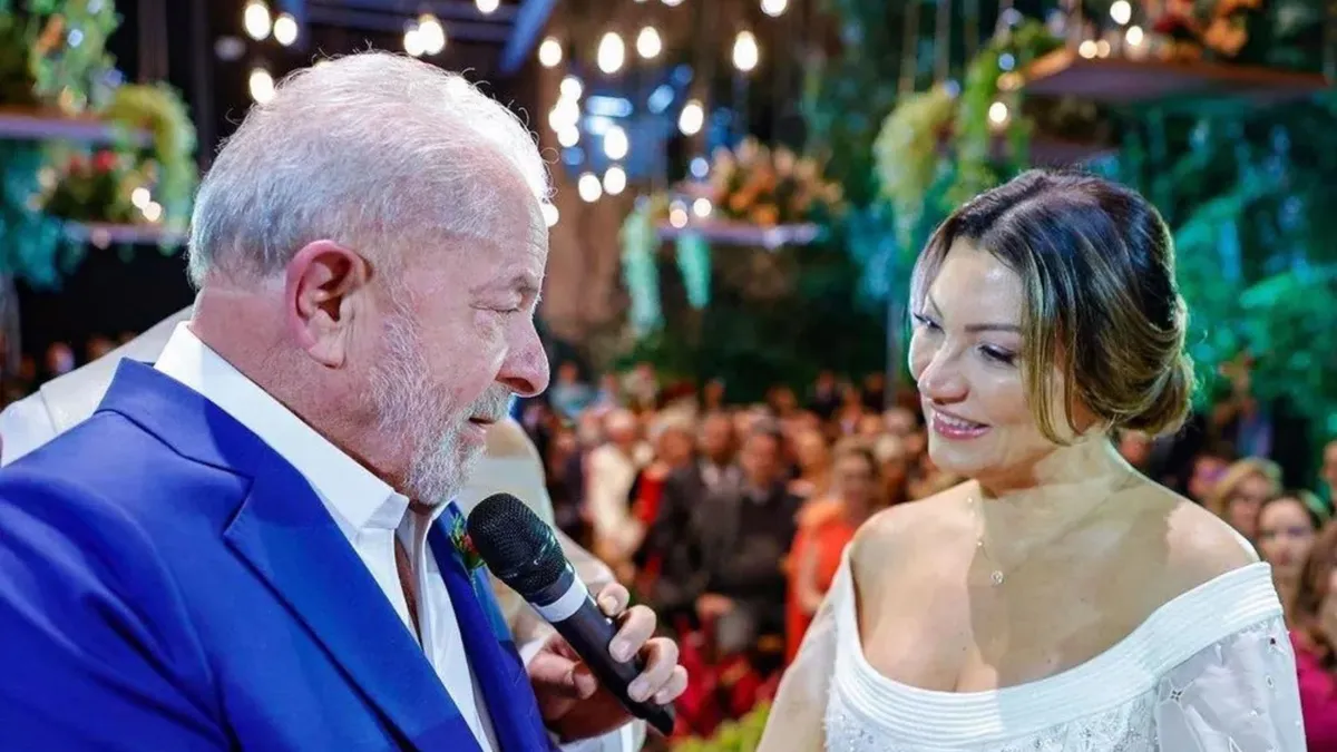 Lula Janja durante casamento, em 2022