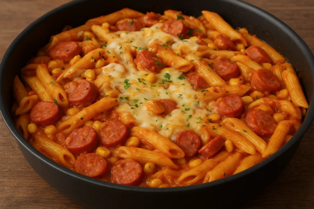 Macarrão com calabresa na panela de pressão