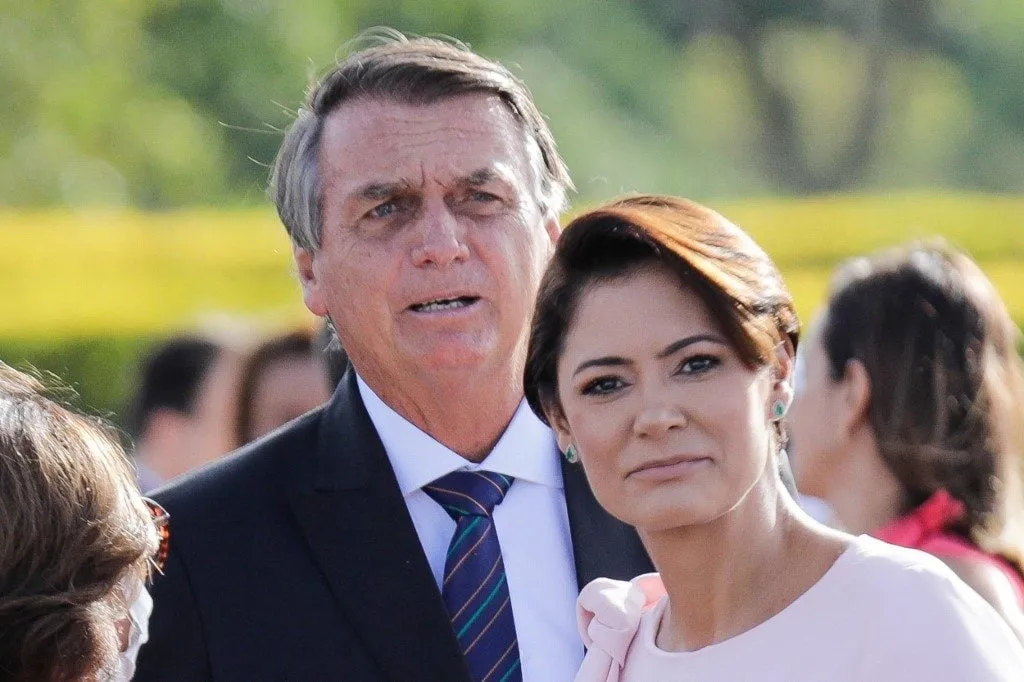 Michelle Bolsonaro e seu marido, Jair Bolsonaro (PL)