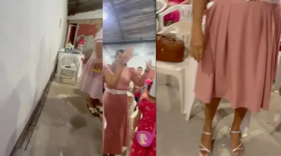 Momento que a confusão aconteceu dentro da igreja
