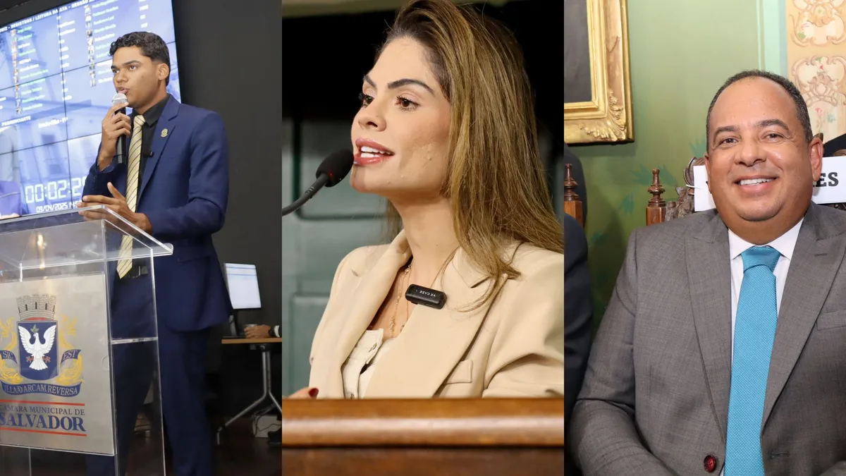 Vereadores de Salvador: Sandro Filho (PP), Marcelle Moraes (União), Jorge Araújo (PP)