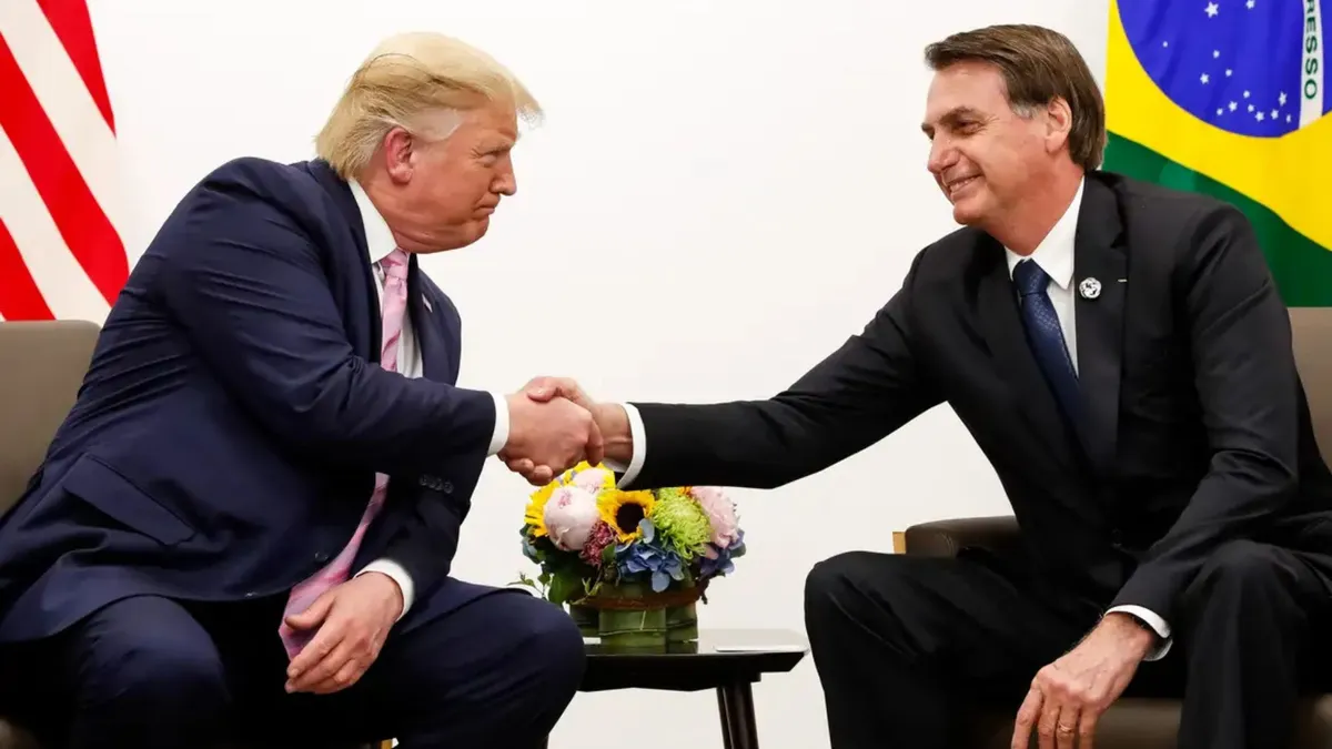 Bolsonaro e Donald Trump durante encontro