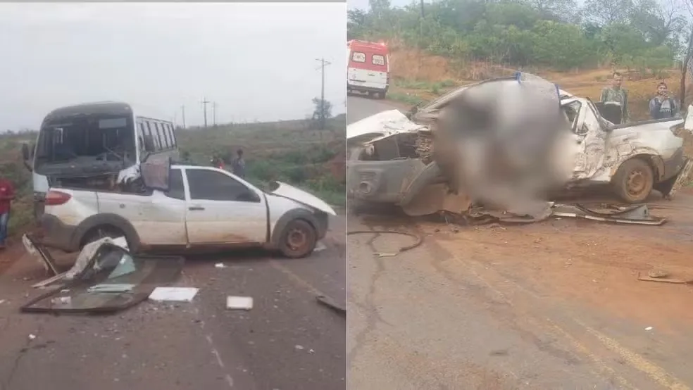 Pai, mãe e filha estavam na caminhonete e morreram na hora