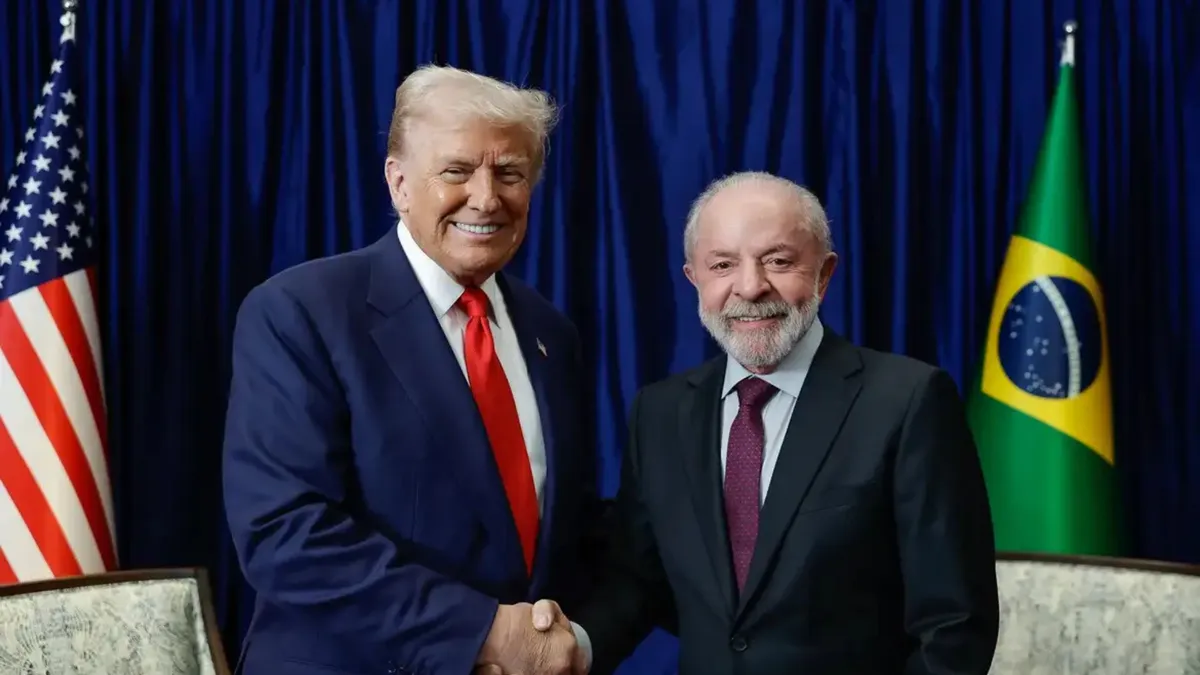 Lula e Donand Trump durante encontro