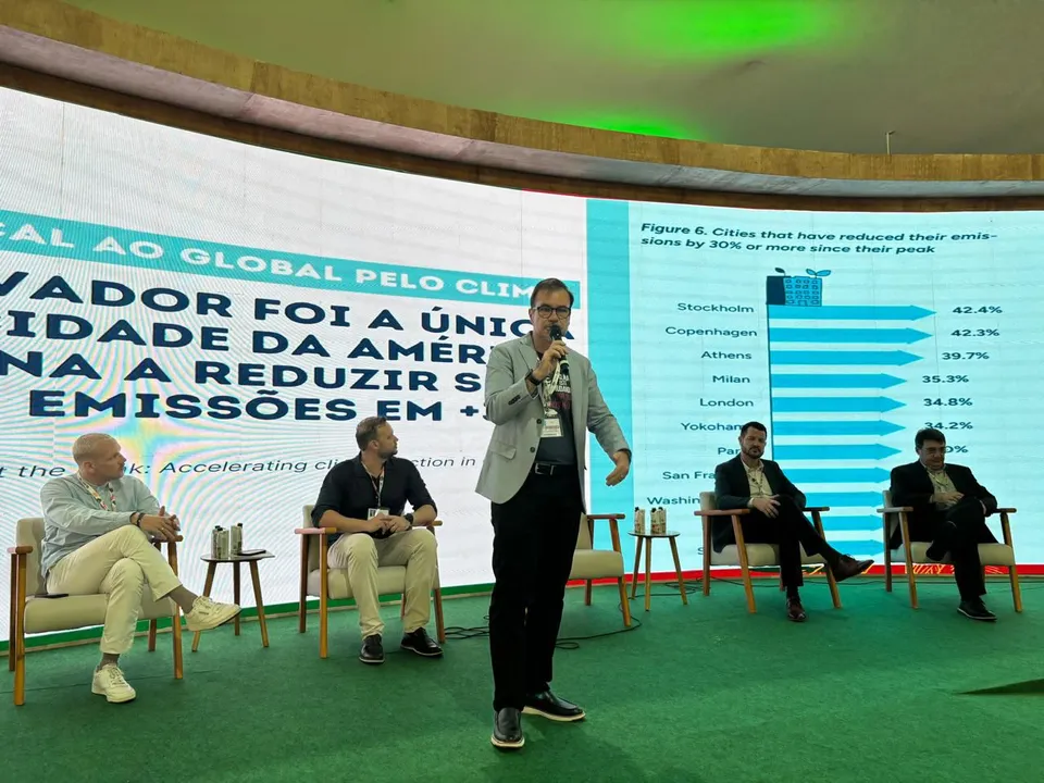 Ivan Euler durante painel na COP30, em Belém