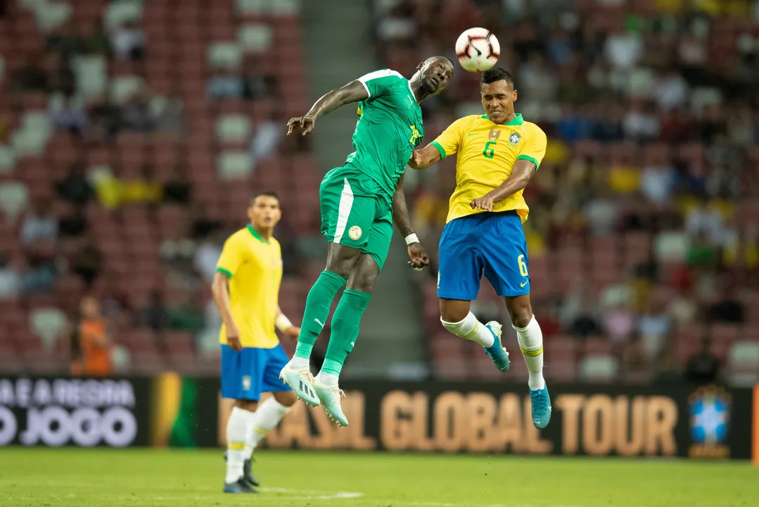 Brasil em partida contra o Senegal em 2019