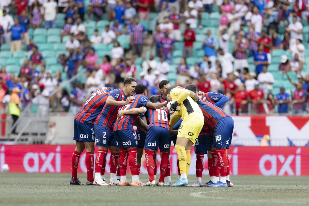 Jogadores do Bahia na Arena Fonte Nova