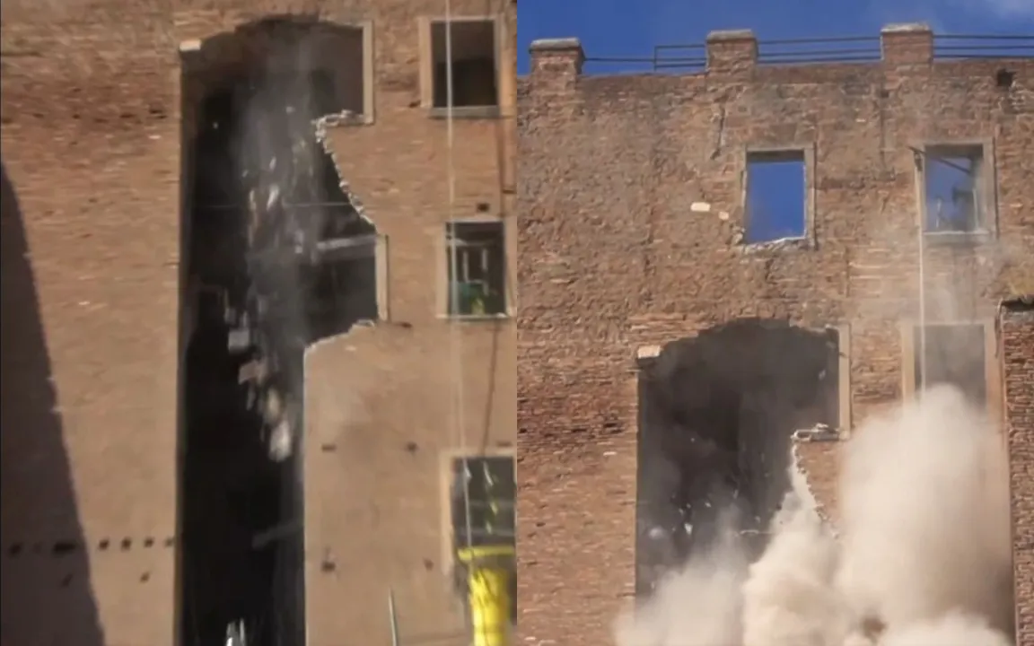 Imagem do momento da queda