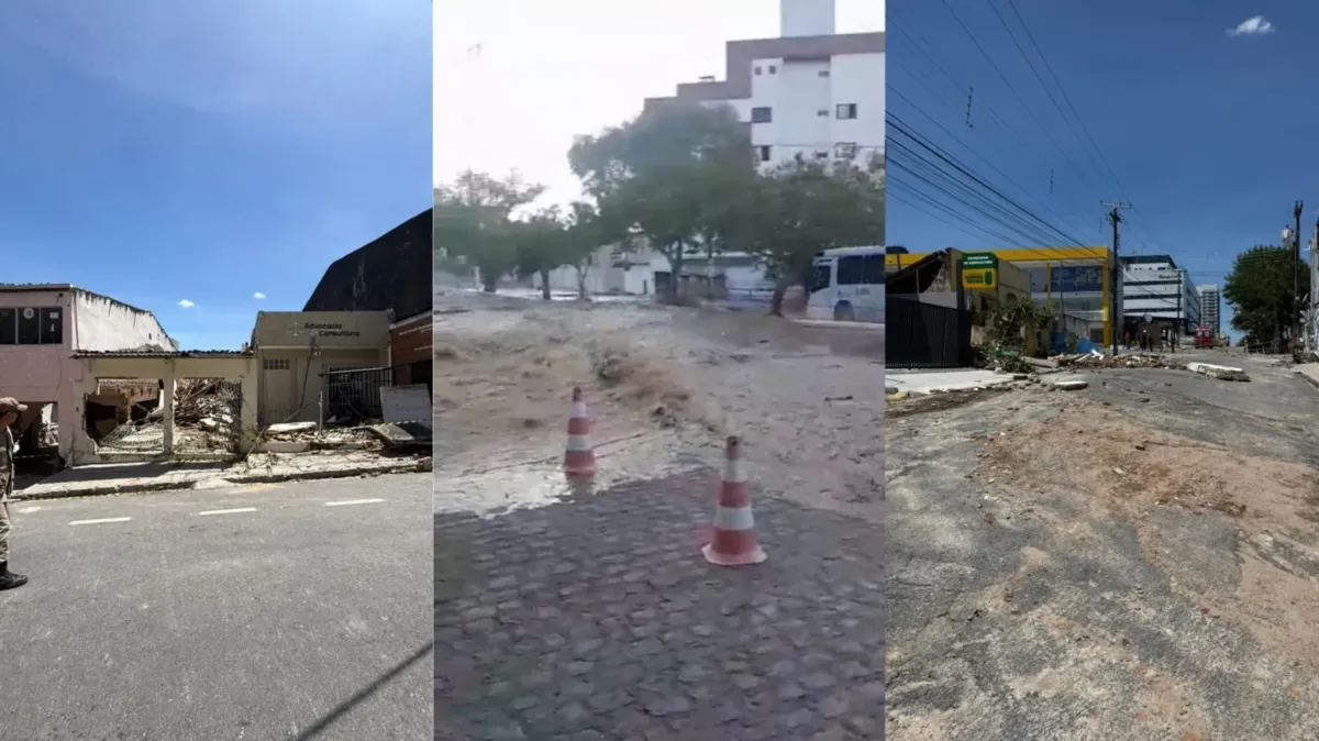 O rompimento do reservatório provocou o desabamento de três casas