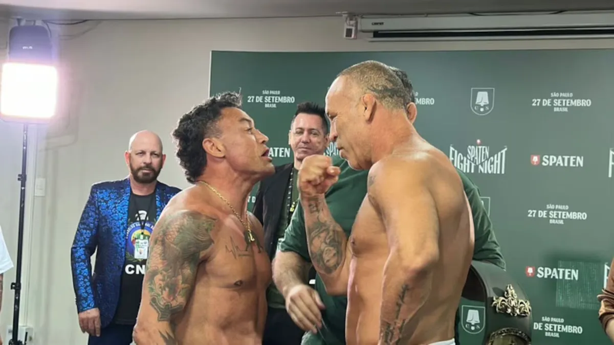 Popó e Wanderlei Silva antes da luta