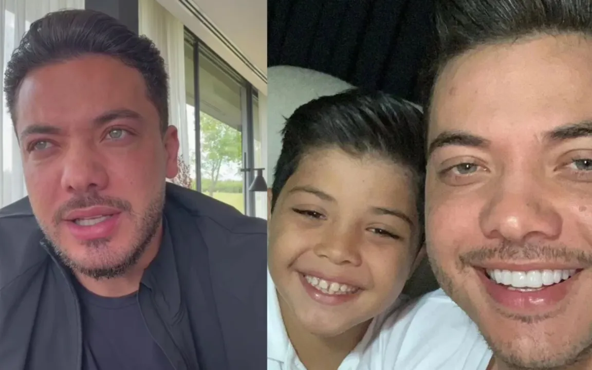 O cantor se emocionou ao falar do herdeiro