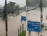 Em frente à Unime, carros ficaram submersos