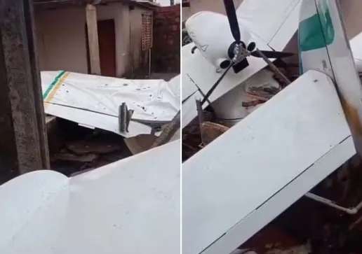 Aeronave cai sobre residência em Goiânia