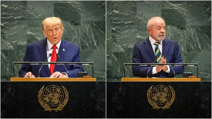 Lula e Trump em discursos na ONU