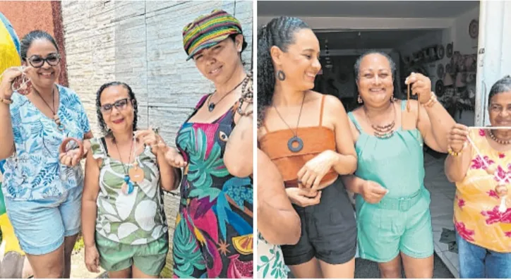 As mulheres de Maragogipinho exibem as suas biojoias, um valor agregado na cerâmica