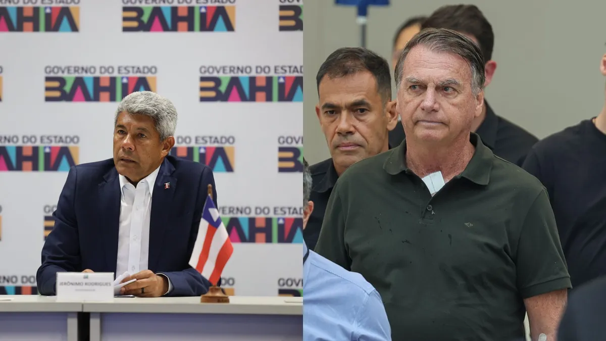 Governador Jerônimo Rodrigues (PT) e ex-presidente Jair Bolsonaro (PL)