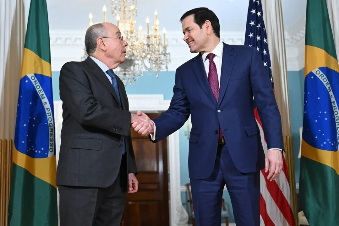 Ministro das Relações Exteriores, Mauro Vieira,  e secretário dos Estados Unidos, Marco Rubio