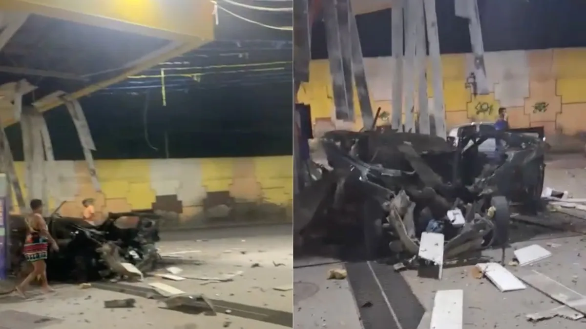 Explosão ocorreu enquanto o carro era abastecido no local