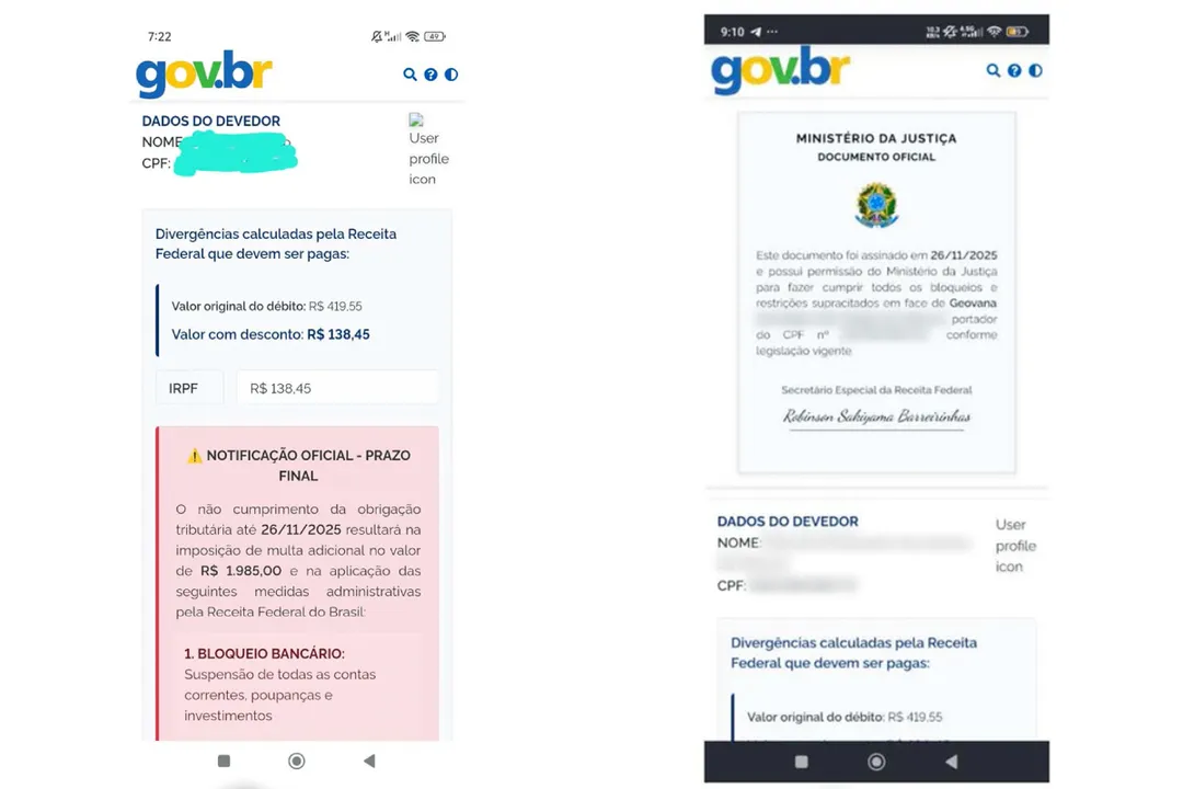 Receita Federal alerta para golpe envolvendo site gov.br