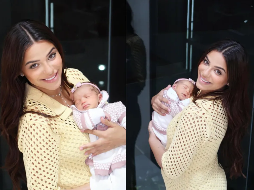 Key Alves ao lado da filha Rosamaria, nascida no dia 26 de dezembro