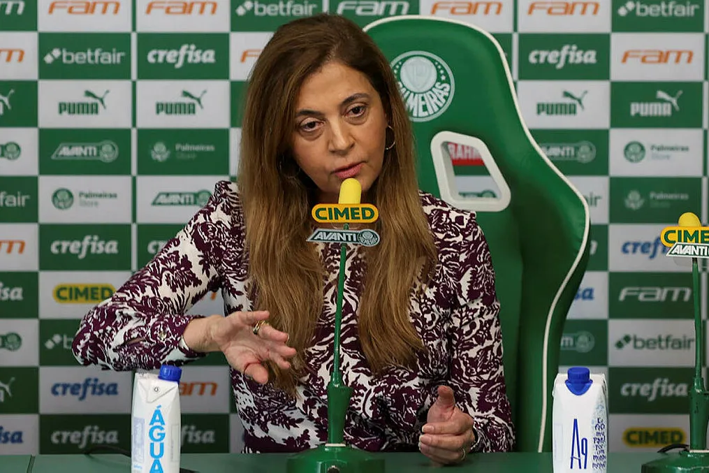 A presidente do Palmeiras, Leila Pereira