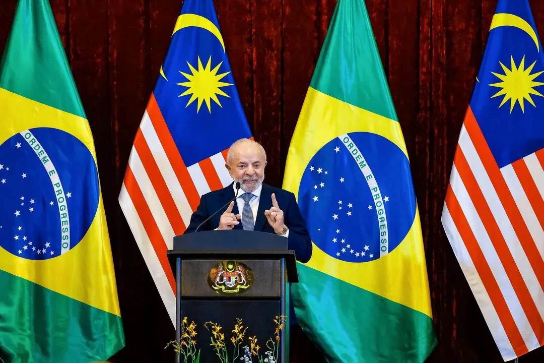 Presidente da República, Luiz Inácio Lula da Silva, durante declaração à imprensa