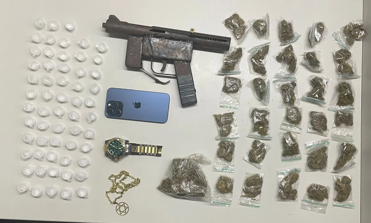 Materiais apreendidos pela PMBA