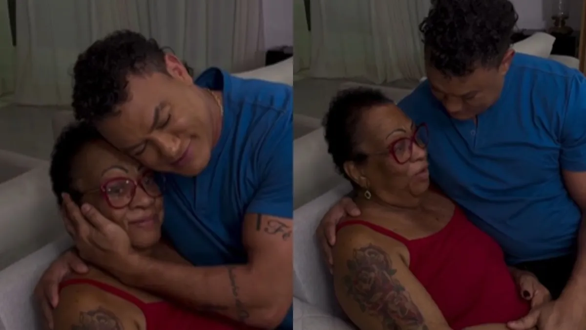 Popó e sua mãe em vídeo nas redes sociais