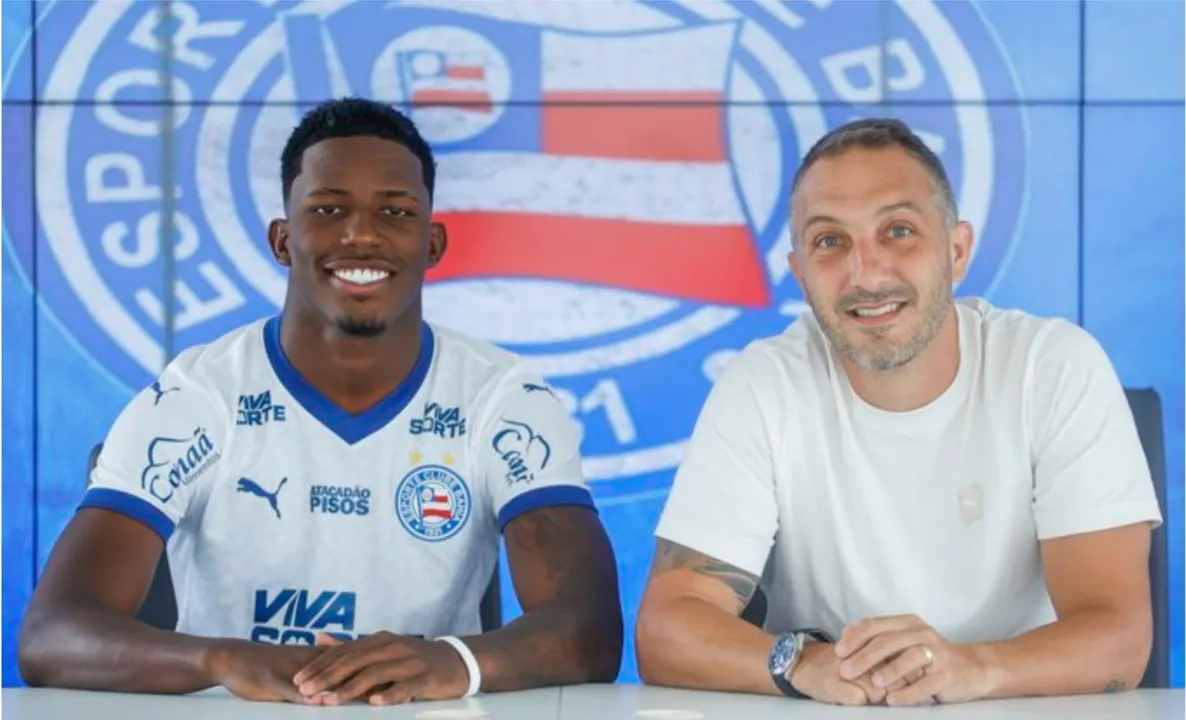 Ruan Pablo e Carlos Santoro, diretor de futebol do Bahia