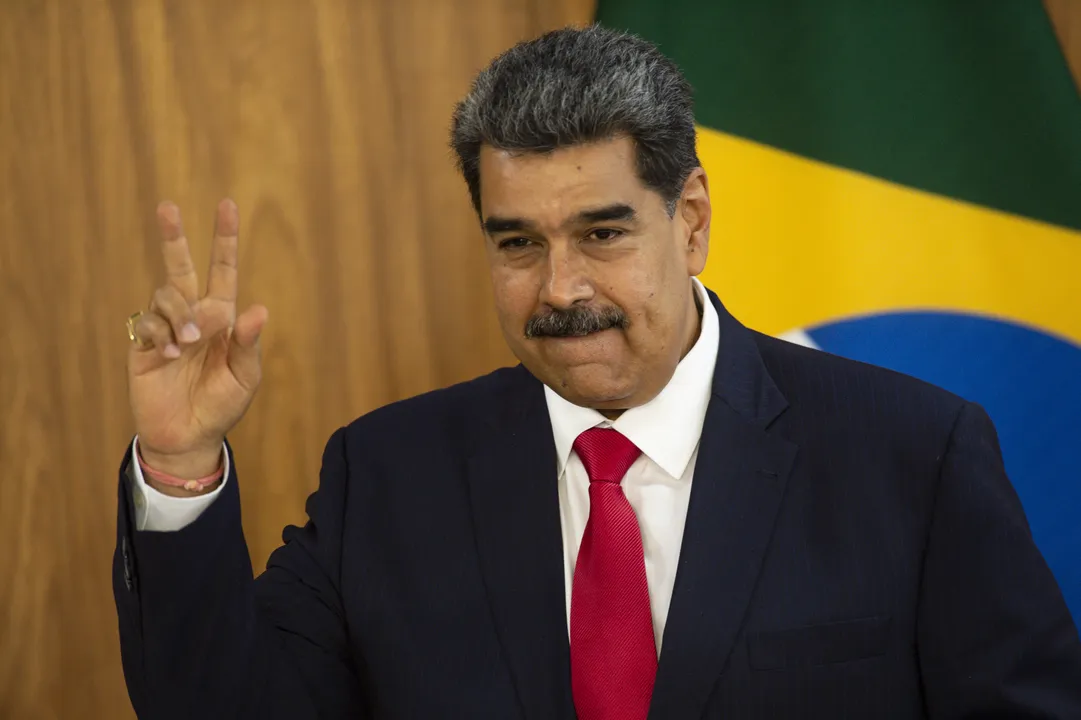 O presidente da Venezuela, Nicolás Maduro, durante declaração à imprensa