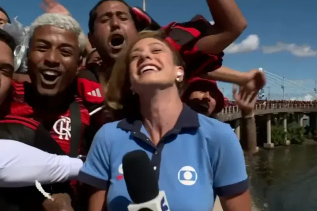 Repórter da Globo sofre agressão de torcedor do Flamengo durante link
