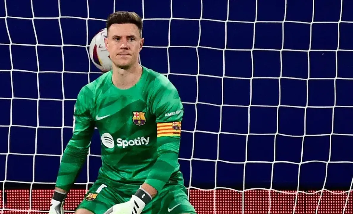 Ter Stegen em campo pelo Barcelona