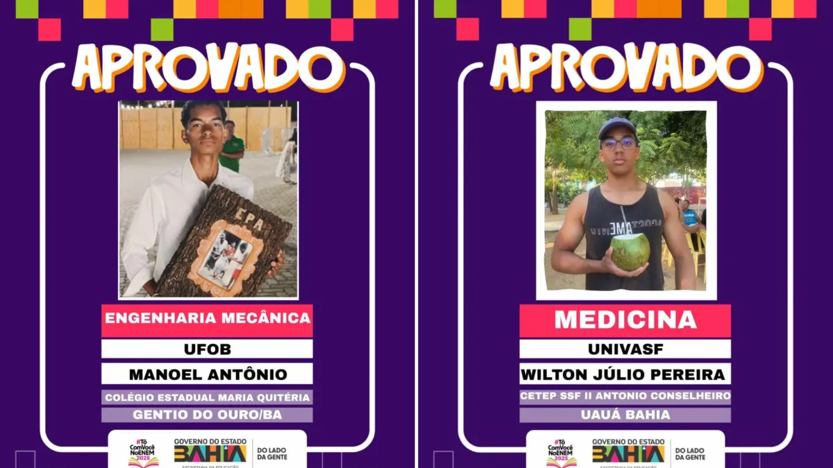 Estudantes Manoel Antônio e Wilton Júlio Pereira
