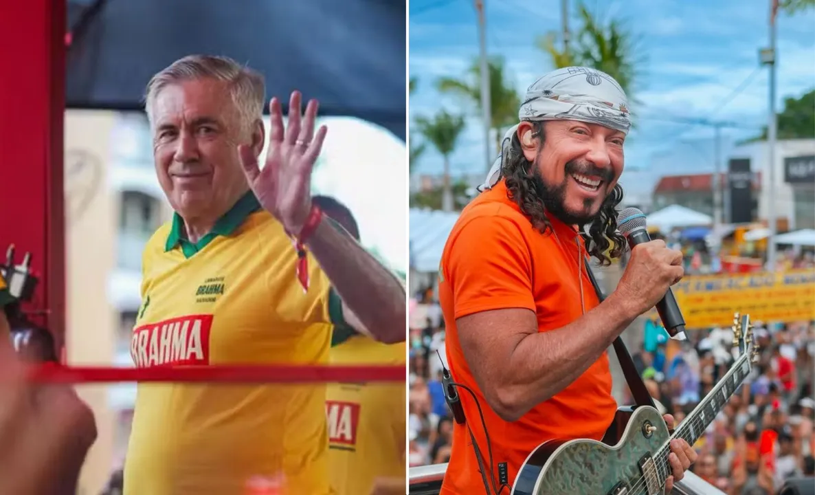 Carlo Ancelotti, técnico da Seleção Brasileira, e Bell Marques