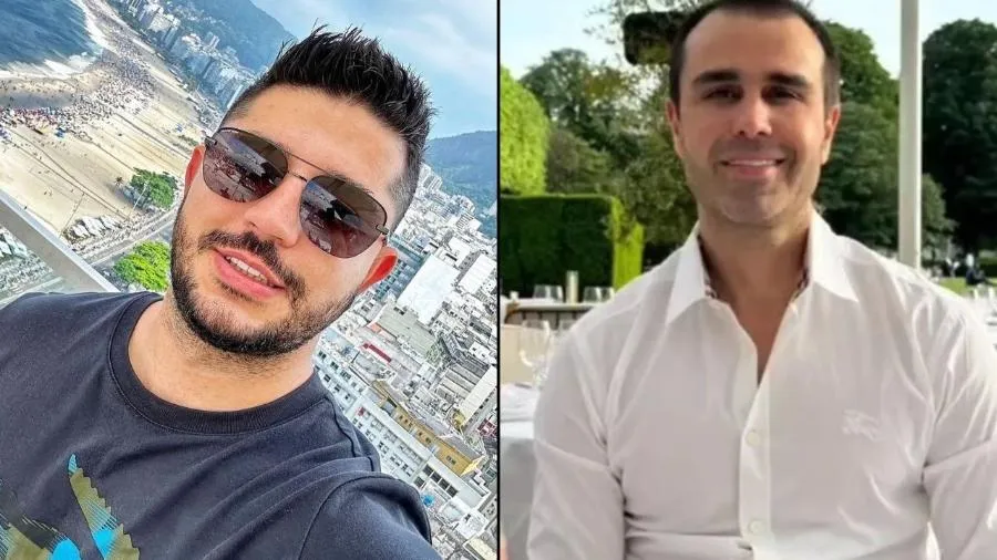 Vinícius dos Santos Oliveira (à esq), 35 anos e Luís Roberto Pellegrini Gomes, de 43 anos, foram mortos a tiros em Barueri (SP) por outro médico