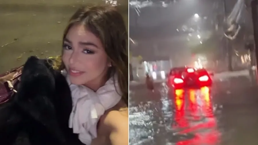 A cantora Melody ficou presa em uma enchente no Rio de Janeiro