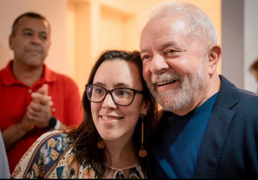 Paula Coradi, presidente do Psol e Lula.