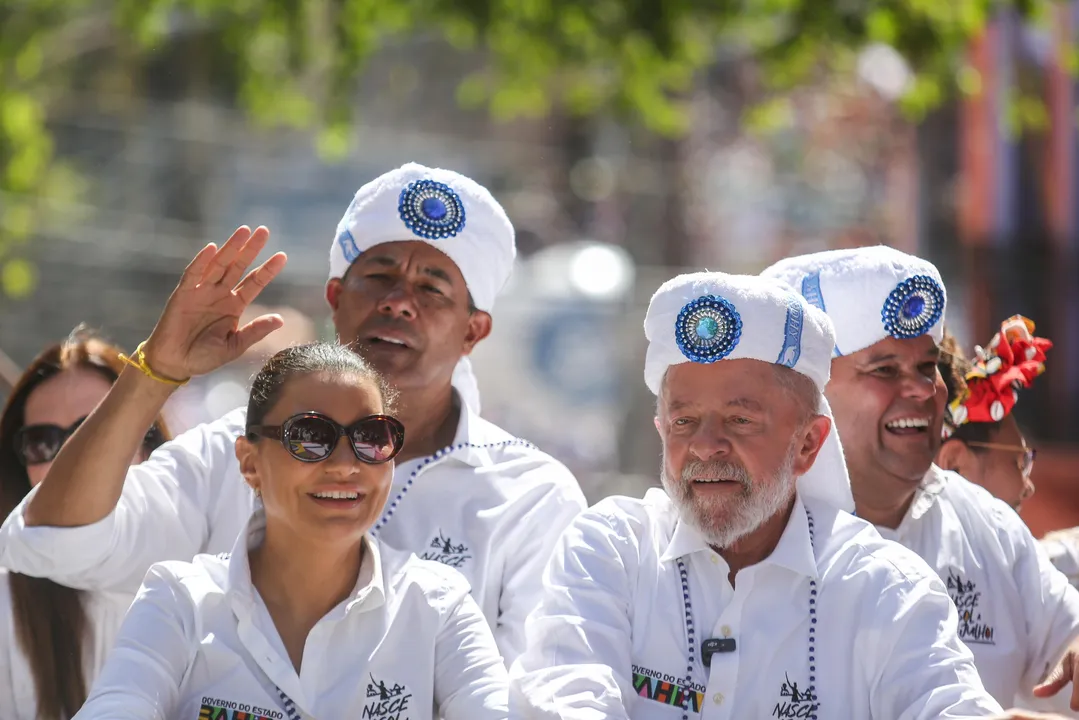 Lula no desfile cívico do Dois de Julho, em 2024.