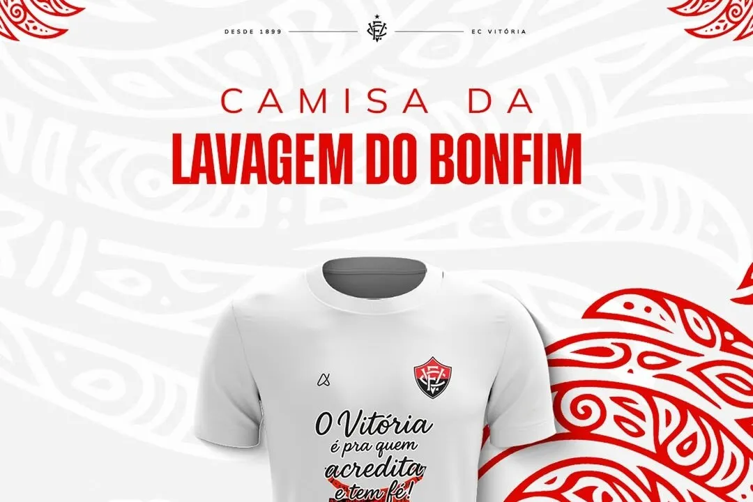 Anúncio da camisa para lavagem do Bonfim