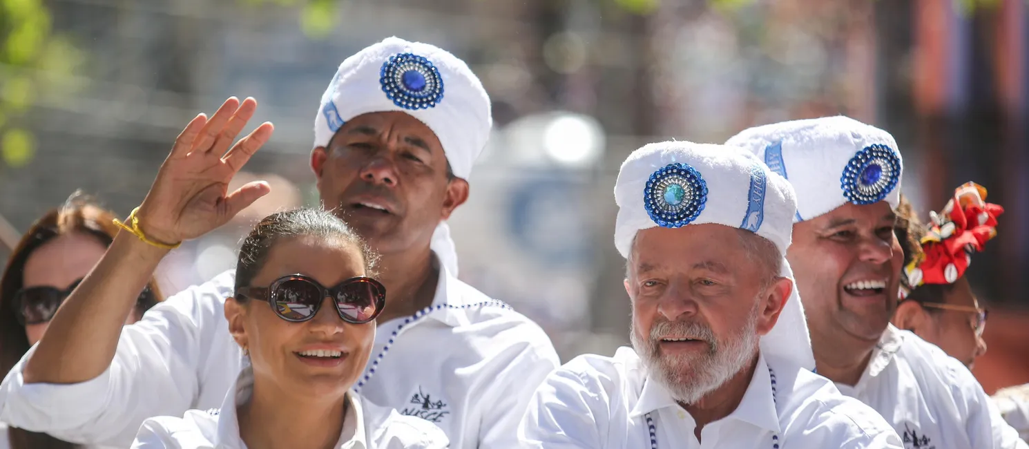 Lula no desfile cívico do Dois de Julho, em 2024.