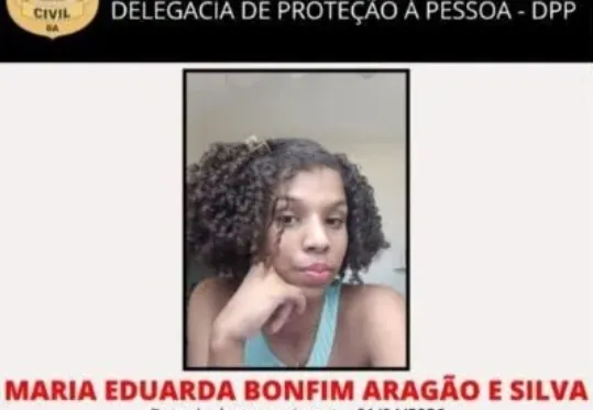 Garota desaparecida em Lauro de Freitas foi encontrada em Paripe