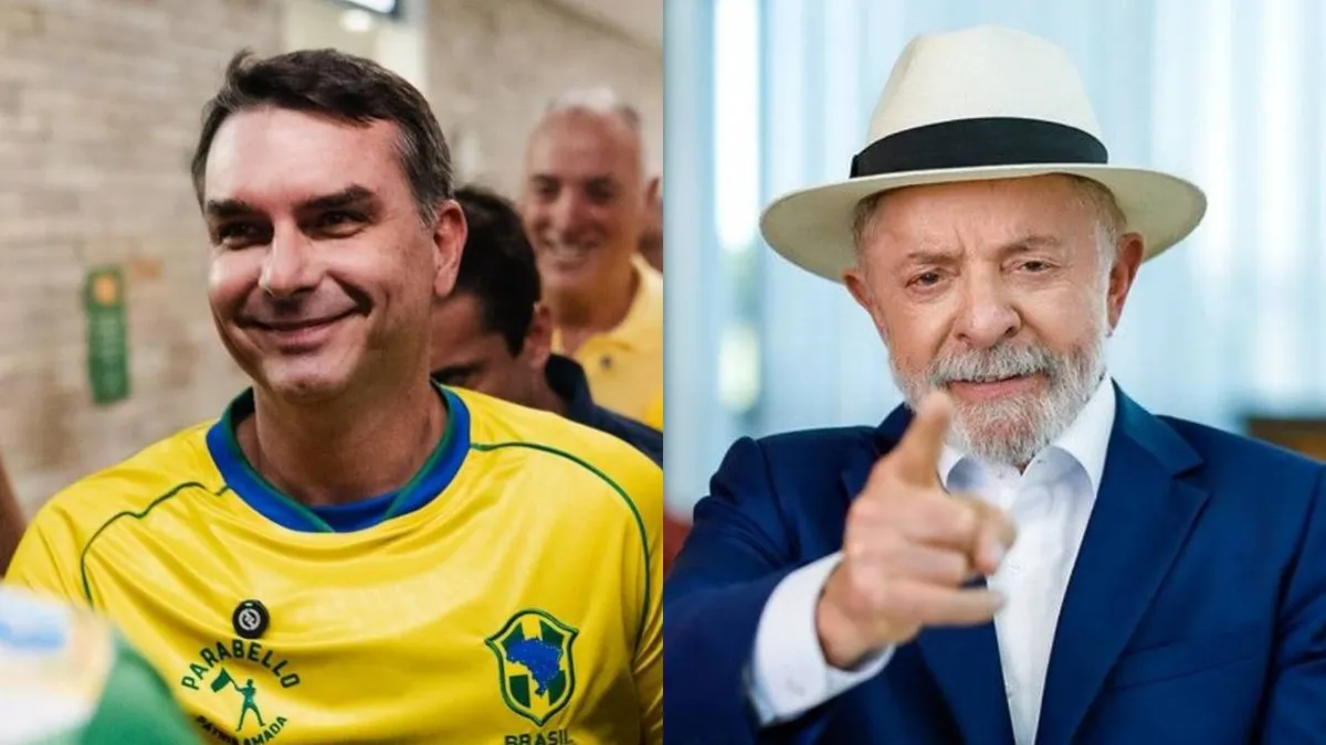 Senador Flávio Bolsonaro (PL-RJ) e presidente Lula (PT)