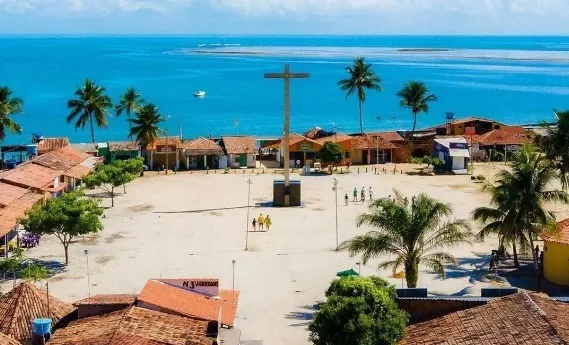 Praia de Coroa Vermelha, no município de Santa Cruz Cabralia, em Porto Seguro