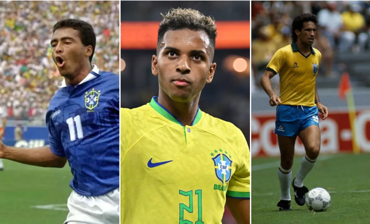 Romário, Rodrygo e Careca pela Seleção Brasileira